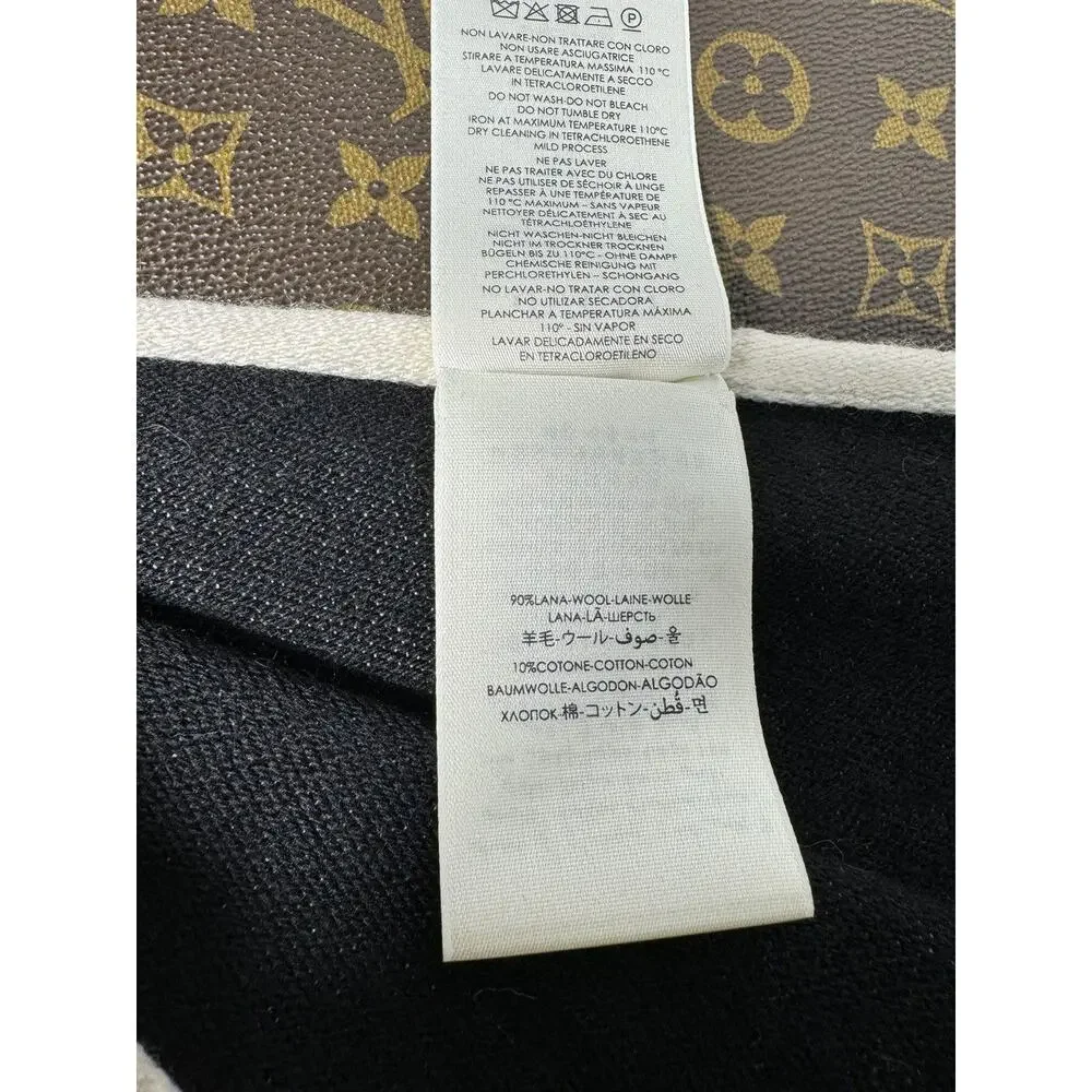 EUC Gucci Unisex GG-Jacquard Monogram Striped Wool Scarf